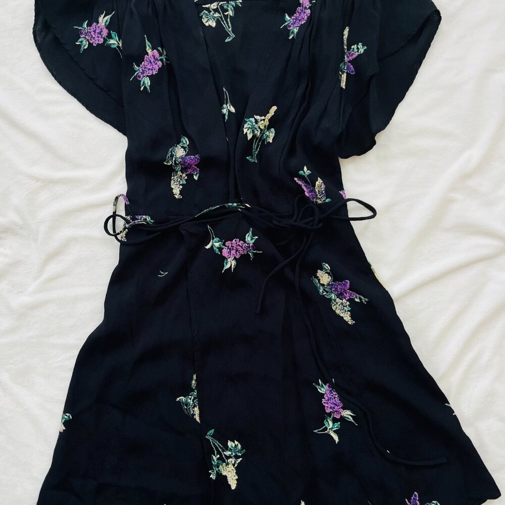 Black Reformation mini wrap dress - Small